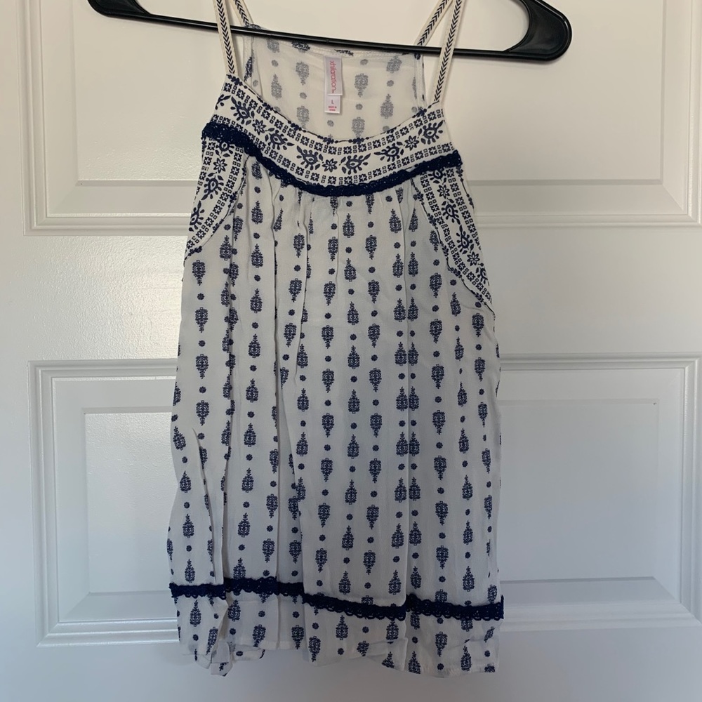 Target blue and white detail tank top